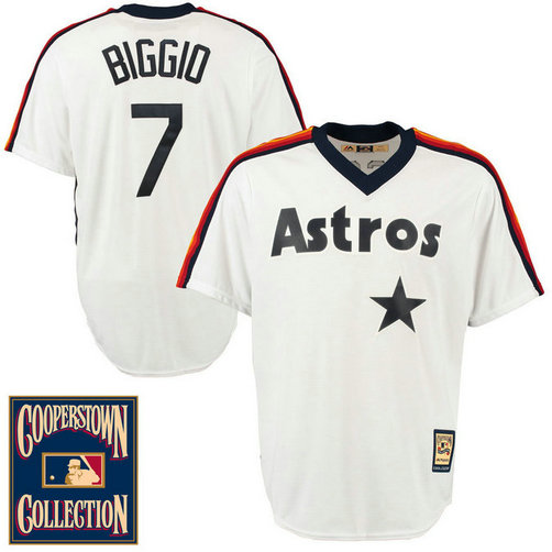 Houston Astros Craig Biggio #7 White Cooperstown Cool Base Collection Player Jersey Houston Astros Craig Biggio #7 White Cooperstown Cool Base Collection Player Jersey