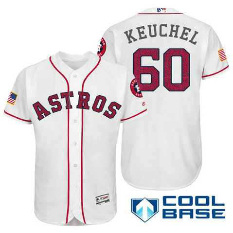 Houston Astros #60 Dallas Keuchel White Stars & Stripes 2016 Independence Day Cool Base Jersey Houston Astros #60 Dallas Keuchel White Stars & Stripes 2016 Independence Day Cool Base Jersey