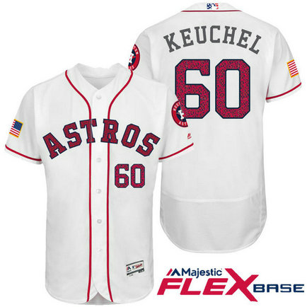 Houston Astros #60 Dallas Keuchel White Stars & Stripes 2016 Independence Day Flex Base Jersey Houston Astros #60 Dallas Keuchel White Stars & Stripes 2016 Independence Day Flex Base Jersey