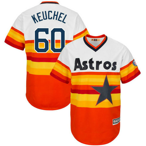 Houston Astros Dallas Keuchel #60 Orange Authentic Turn Back the Clock Jersey