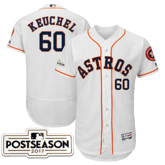 Houston Astros Dallas Keuchel #60 White 2017 Postseason Patch Flex Base Jersey Houston Astros Dallas Keuchel #60 White 2017 Postseason Patch Flex Base Jersey