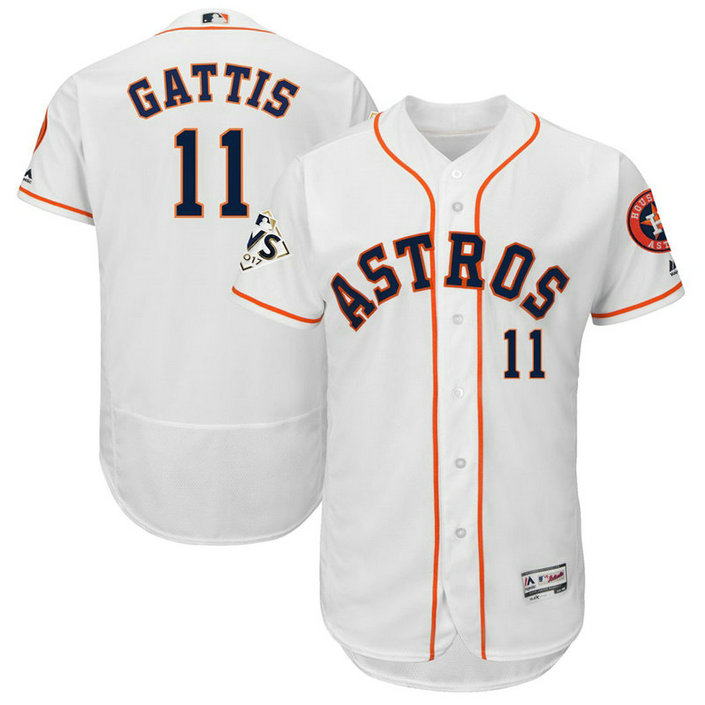 Houston Astros Evan Gattis #11 White 2017 World Series Bound Flex Base Jersey