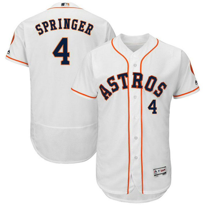 Houston Astros George Springer #4 White Home Flex Base Jersey