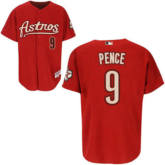 Houston Astros #9 Hunter Pence Red Alternate Away Jersey Houston Astros #9 Hunter Pence Red Alternate Away Jersey