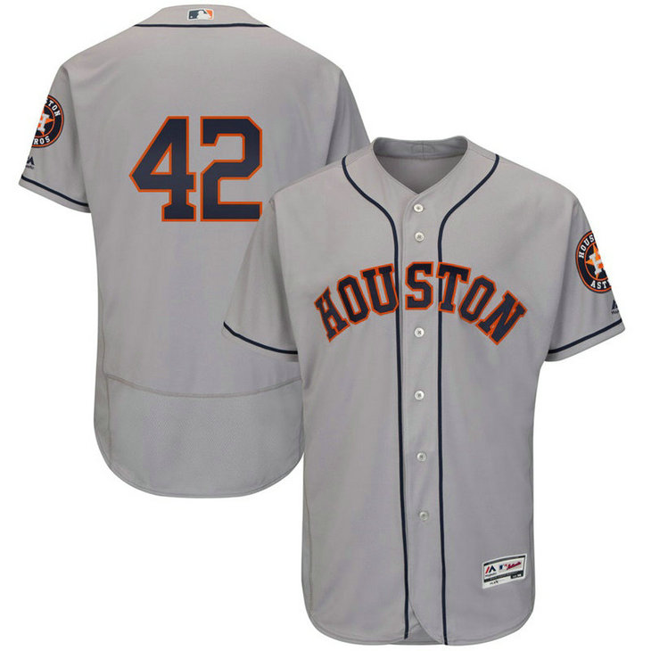 Houston Astros Jackie Robinson #42 Grey Commemorative Flex Base Jersey Houston Astros Jackie Robinson #42 Grey Commemorative Flex Base Jersey