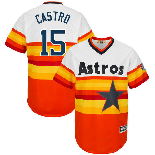 Houston Astros Jason Castro #15 Orange Authentic Turn Back the Clock Jersey