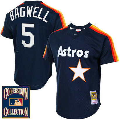 Houston Astros Jeff Bagwell #5 Navy Cooperstown Batting Practice Player Jersey