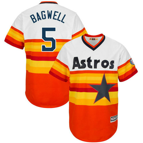 Houston Astros Jeff Bagwell #5 Orange Authentic Turn Back the Clock Jersey