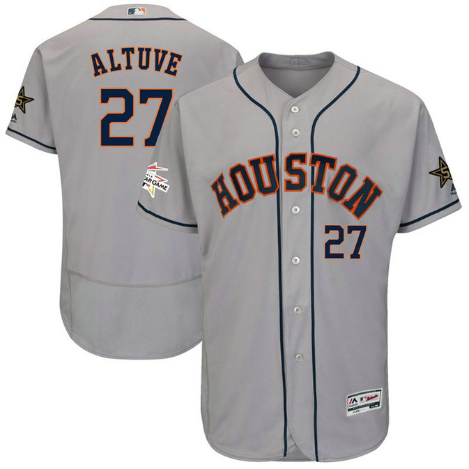 Houston Astros Jose Altuve #27 Grey 2017 All-Star Flex Base Jersey