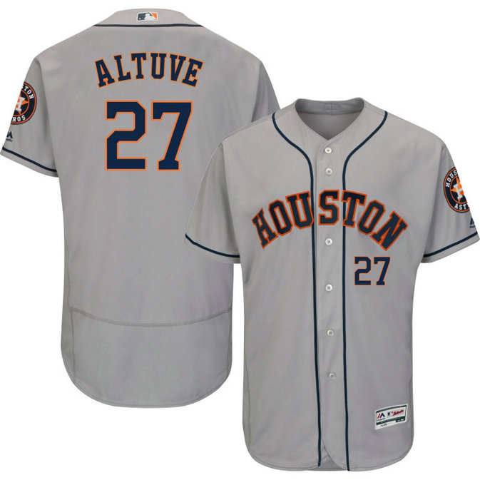 Houston Astros Jose Altuve #27 Grey Authentic Collection Flexbase Jersey