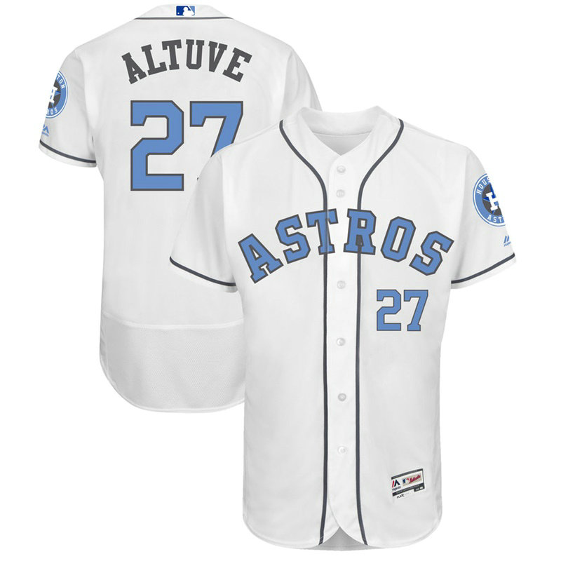 Jose Altuve #27 Houston Astros 2017 Father's Day White Flex Base Jersey Jose Altuve #27 Houston Astros 2017 Father's Day White Flex Base Jersey