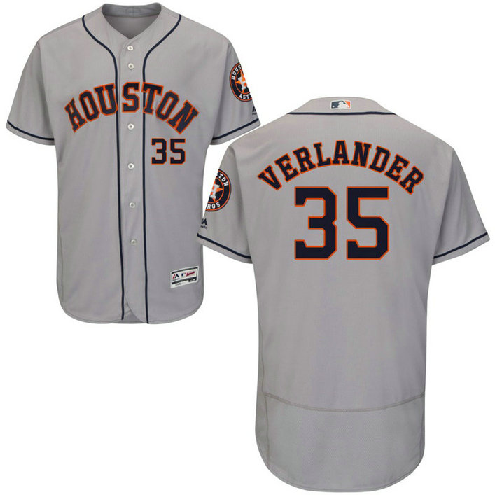 Houston Astros Justin Verlander #35 Grey Authentic Road Flex Base Jersey
