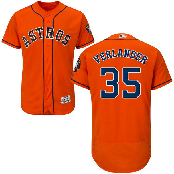 Houston Astros Justin Verlander #35 Orange Authentic Alternate Flex Base Jersey