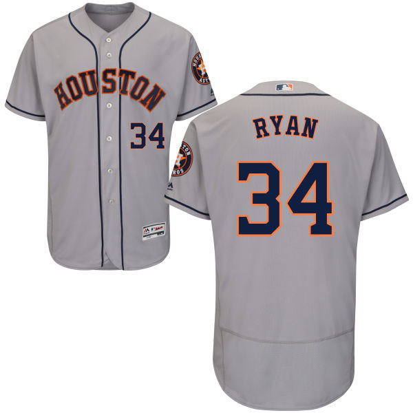 Houston Astros Nolan Ryan #34 Grey Authentic Collection Flexbase Jersey