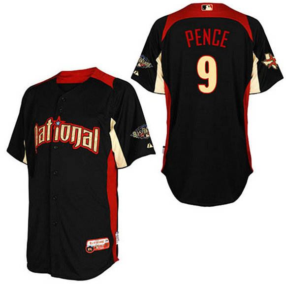 Houston Astros #9 Hunter Pence National League 2011 All Star BP Black Cool Base Jersey Houston Astros #9 Hunter Pence National League 2011 All Star BP Black Cool Base Jersey