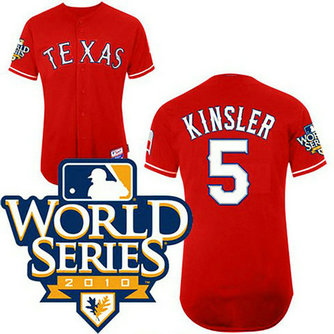 YOUTH Texas Rangers #5 Ian KinslerRed Cool Base 2010 World Series Patch Jersey YOUTH Texas Rangers #5 Ian KinslerRed Cool Base 2010 World Series Patch Jersey