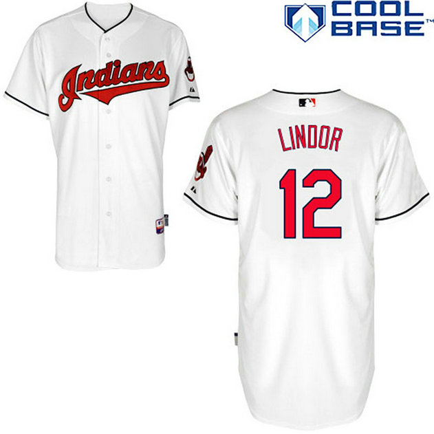 Cleveland Indians #12 Francisco Lindor Cool Base Jersey
