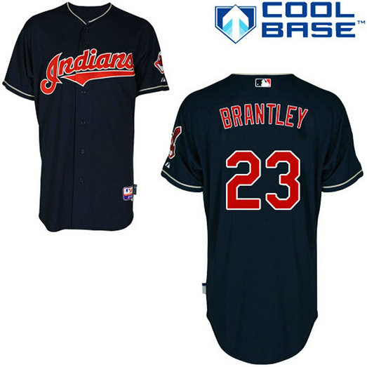 Cleveland Indians #23 Michael Brantley Authentic Navy Blue Alternate Cool Base Jersey