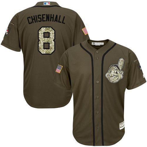 Cleveland Indians #8 Lonnie Chisenhall Olive Camo Jersey Cleveland Indians #8 Lonnie Chisenhall Olive Camo Jersey