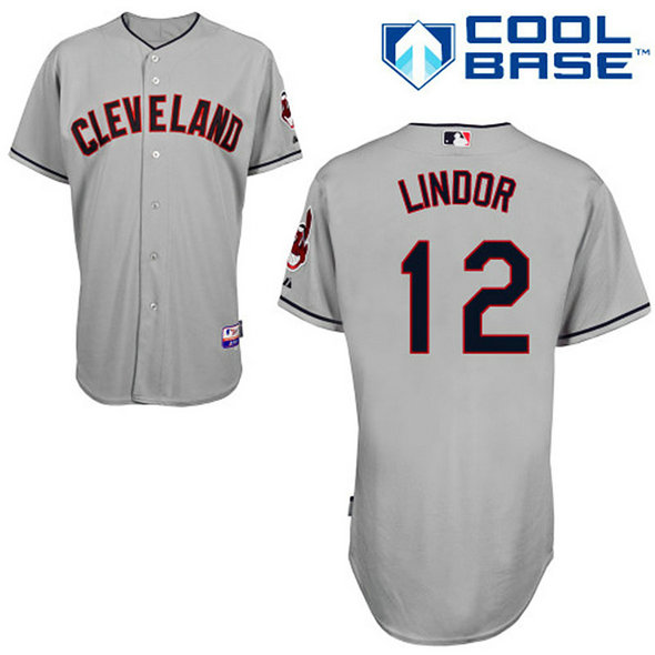 Cleveland Indians #12 Francisco Lindor Cool Base Jersey