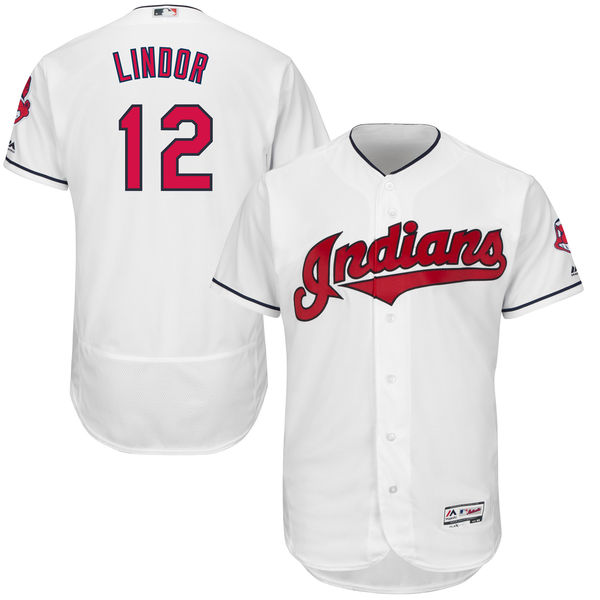 Cleveland Indians #12 Francisco Lindor White Flexbase Authentic Collection Jersey Cleveland Indians #12 Francisco Lindor White Flexbase Authentic Collection Jersey