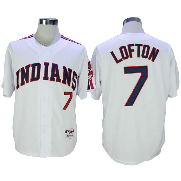 Cleveland Indians #7 Kenny Lofton White Cool Base Jersey Cleveland Indians #7 Kenny Lofton White Cool Base Jersey