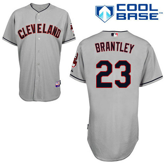 Cleveland Indians #23 Michael Brantley Authentic Grey Away Cool Base Jersey