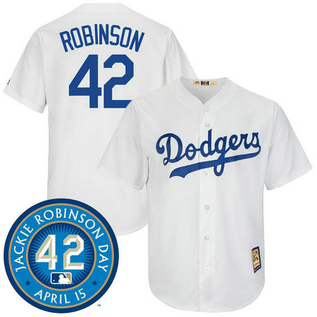 Brooklyn Dodgers Jackie Robinson #42 White Cool Base Cooperstown Collection Player Jersey Brooklyn Dodgers Jackie Robinson #42 White Cool Base Cooperstown Collection Player Jersey