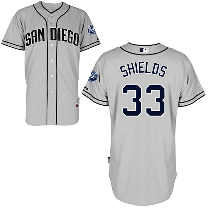 San Diego Padres James Shields Authentic Grey Cool Base Jersey