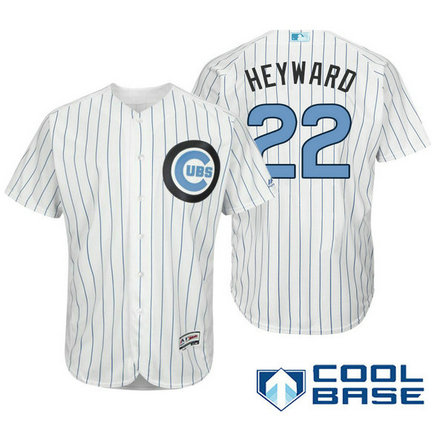 Chicago Cubs #22 Jason Heyward White Fashion 2016 Father's Day Cool Base Jersey