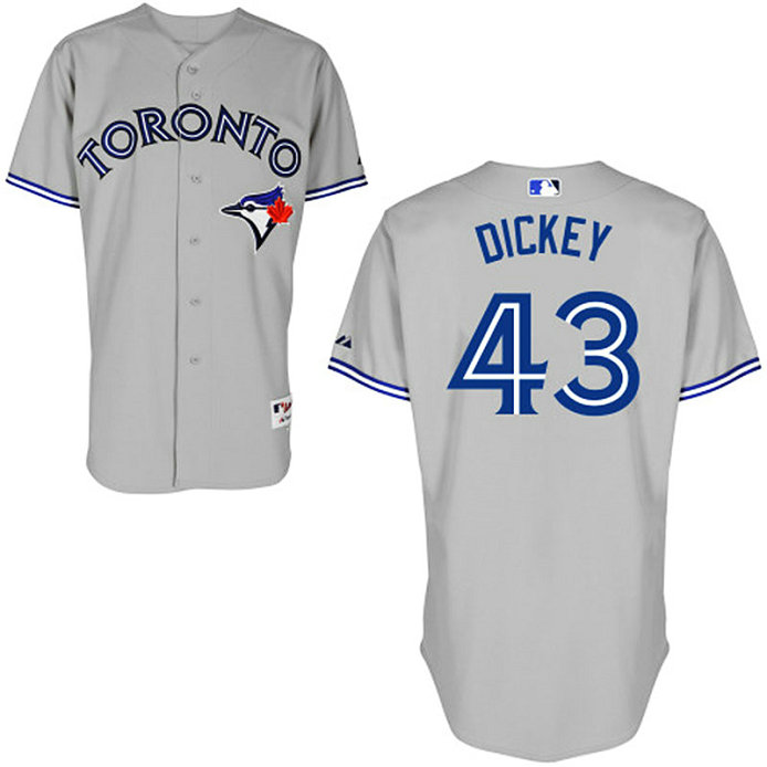 Toronto Blue Jays #43 R.A. Dickey Authentic Grey Away Jersey Toronto Blue Jays #43 R.A. Dickey Authentic Grey Away Jersey