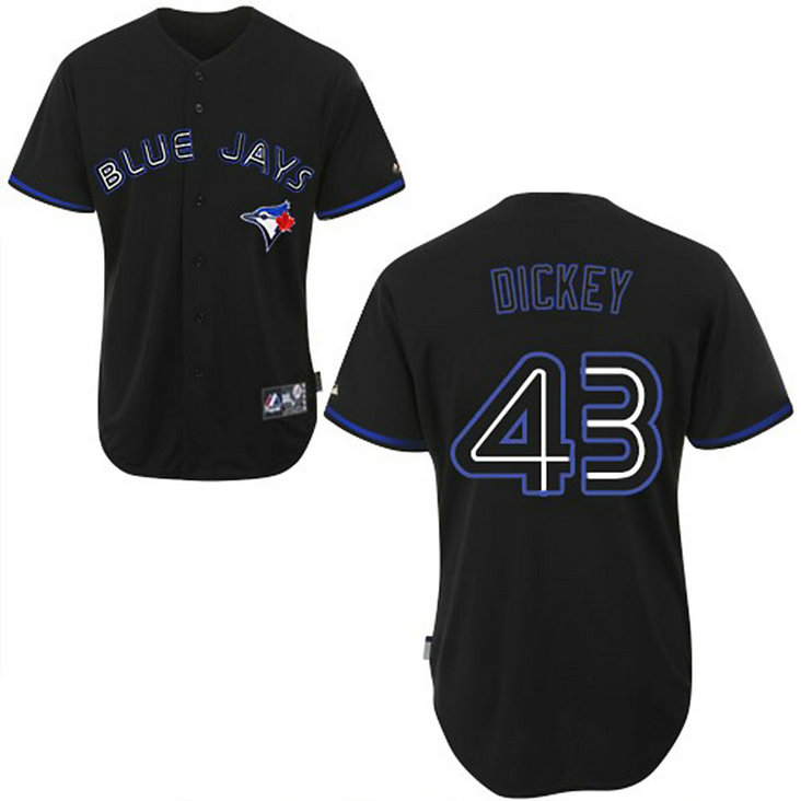 Toronto Blue Jays #43 R.A. Dickey Authentic Black Fashion Jersey Toronto Blue Jays #43 R.A. Dickey Authentic Black Fashion Jersey