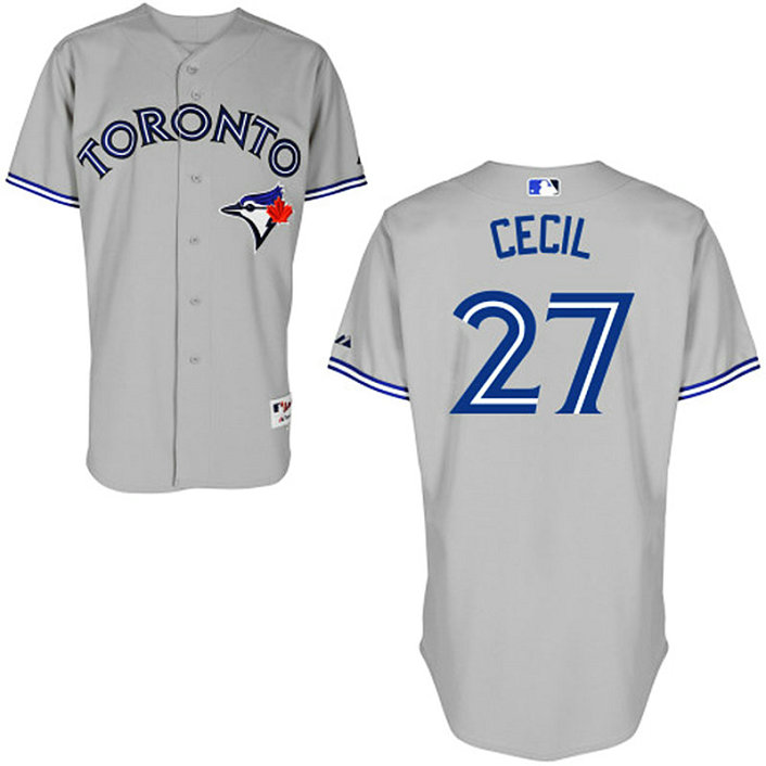 Toronto Blue Jays #27 Brett Cecil Authentic Grey Away Jersey