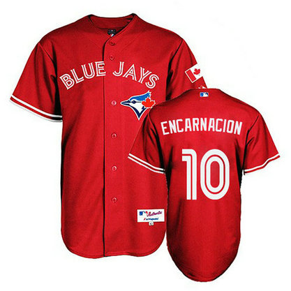 Toronto Blue Jays #10 Edwin Encarnacion Authentic Red 2013 Canada DayJersey Toronto Blue Jays #10 Edwin Encarnacion Authentic Red 2013 Canada DayJersey