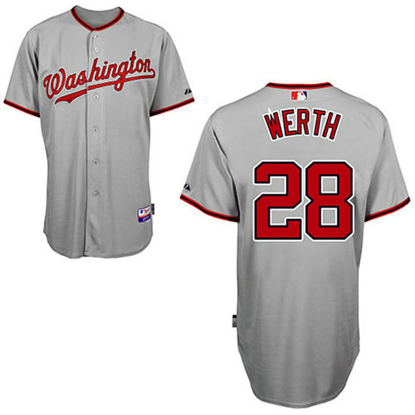 Washington Nationals #28 Jayson Werth Grey 2011 Away Cool Base Jersey
