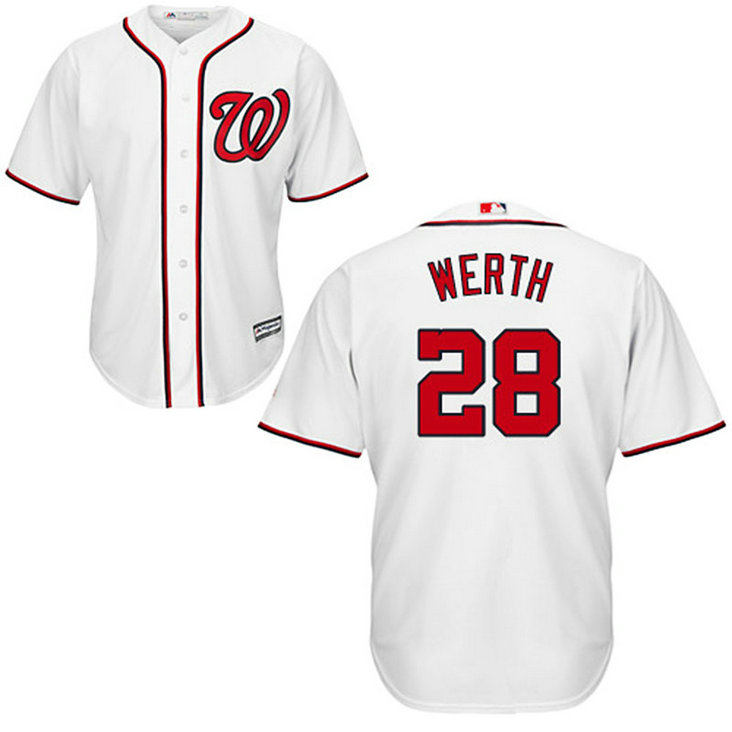 Washington Nationals #28 Jayson Werth White Home Cool Base Jersey