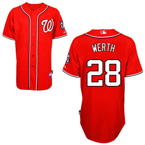YOUTH Washington Nationals #28 Jayson WerthRed 2011 Alternate 1 Cool Base Jersey