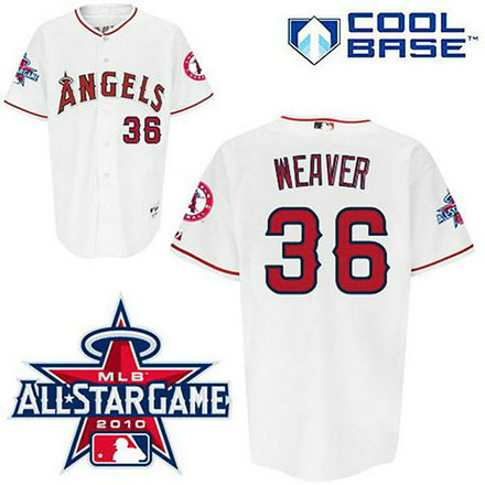 Los Angeles Angels of Anaheim #36 Jered Weaver White Cool Base with 2010 All Star Patch Jersey