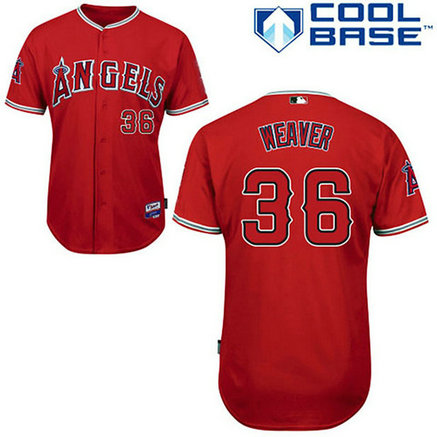 Los Angeles Angels of Anaheim #36 Jered Weaver Red Cool Base Jersey Los Angeles Angels of Anaheim #36 Jered Weaver Red Cool Base Jersey