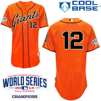 San Francisco Giants #12 Joe Panik Cool Base Orange with 2014 World Series Patch Jersey San Francisco Giants #12 Joe Panik Cool Base Orange with 2014 World Series Patch Jersey