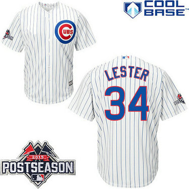 Chicago Cubs #34 Jon Lester White Cool Base Home Jersey