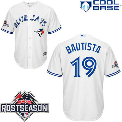 Toronto Blue Jays #19 Jose Bautista White Cool Base Home Jersey Toronto Blue Jays #19 Jose Bautista White Cool Base Home Jersey