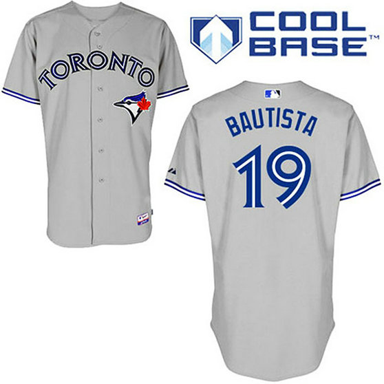 Toronto Blue Jays #19 Jose Bautista Grey Road Cool Base 2012 Jersey Toronto Blue Jays #19 Jose Bautista Grey Road Cool Base 2012 Jersey