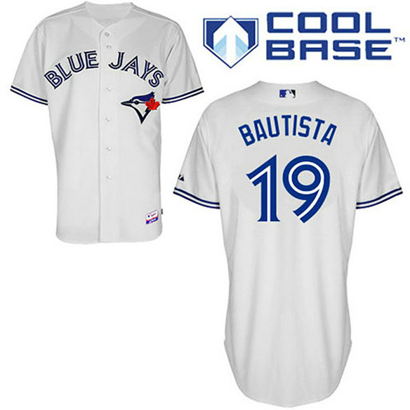 Toronto Blue Jays #19 Jose Bautista White Home Cool Base 2012 Jersey Toronto Blue Jays #19 Jose Bautista White Home Cool Base 2012 Jersey