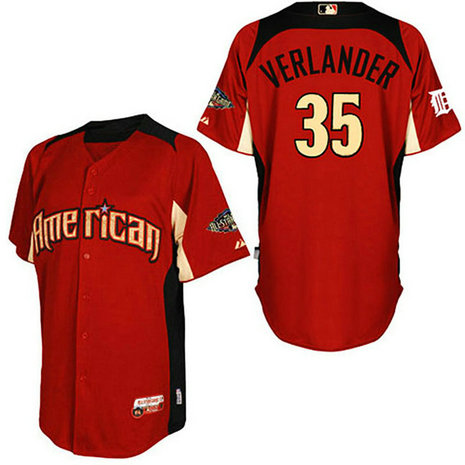 Detroit Tigers #35 Justin Verlander Justin Verlande American League 2011 All Star BP Red Jersey Detroit Tigers #35 Justin Verlander Justin Verlande American League 2011 All Star BP Red Jersey