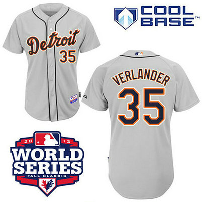 Detroit Tigers #35 Justin Verlander Cool Base Grey with 2012 World Series Patch Jersey Detroit Tigers #35 Justin Verlander Cool Base Grey with 2012 World Series Patch Jersey