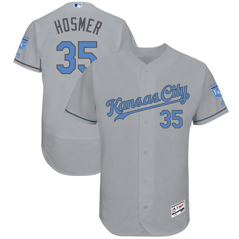 Eric Hosmer #35 Kansas City Royals 2017 Father's Day Grey Flex Base Jersey