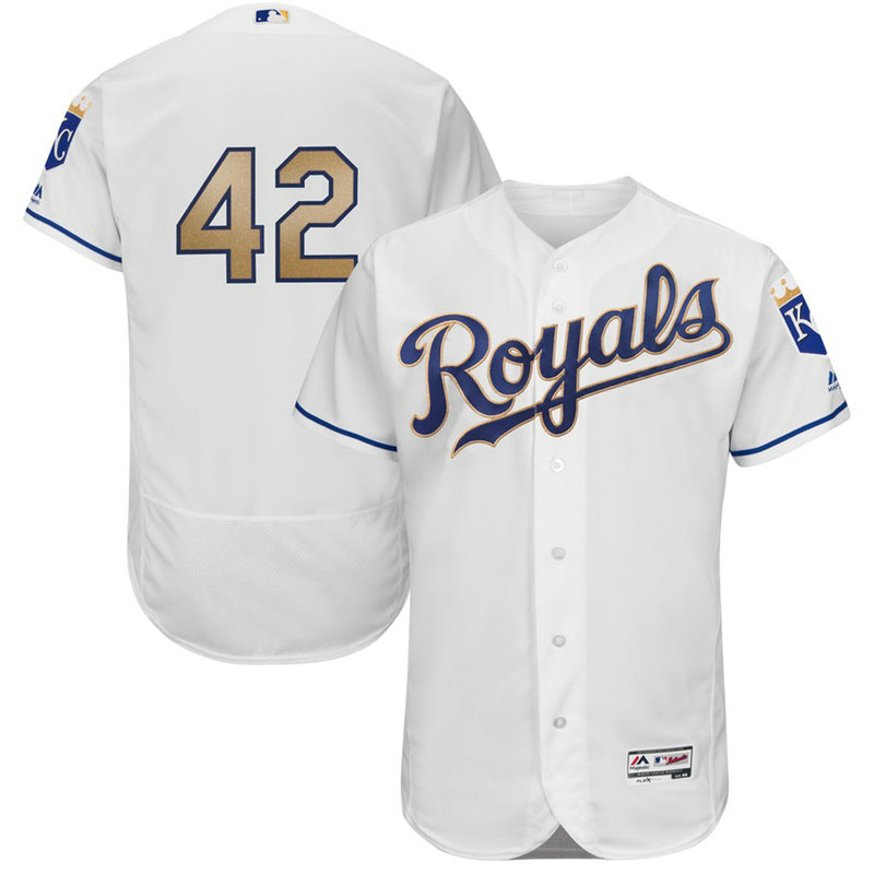 Kansas City Royals Jackie Robinson #42 White Commemorative Flex Base Jersey