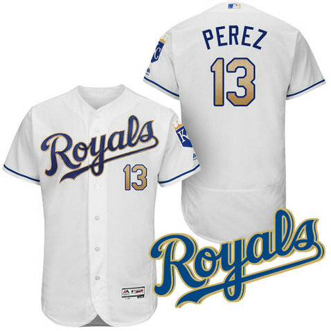 Kansas City Royals Salvador Perez #13 White 2017 Home Authentic Collection Flex Base Jersey Kansas City Royals Salvador Perez #13 White 2017 Home Authentic Collection Flex Base Jersey