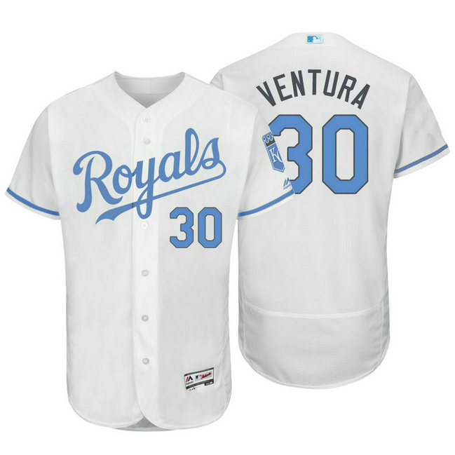 Kansas City Royals #30 Yordano ventura White Fashion 2016 Father's Day Flex Base Jersey Kansas City Royals #30 Yordano ventura White Fashion 2016 Father's Day Flex Base Jersey
